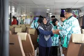 di lepas Bupati, Sebanyak 257 Calon Jemaah Haji Siak Bertolak menuju Batam