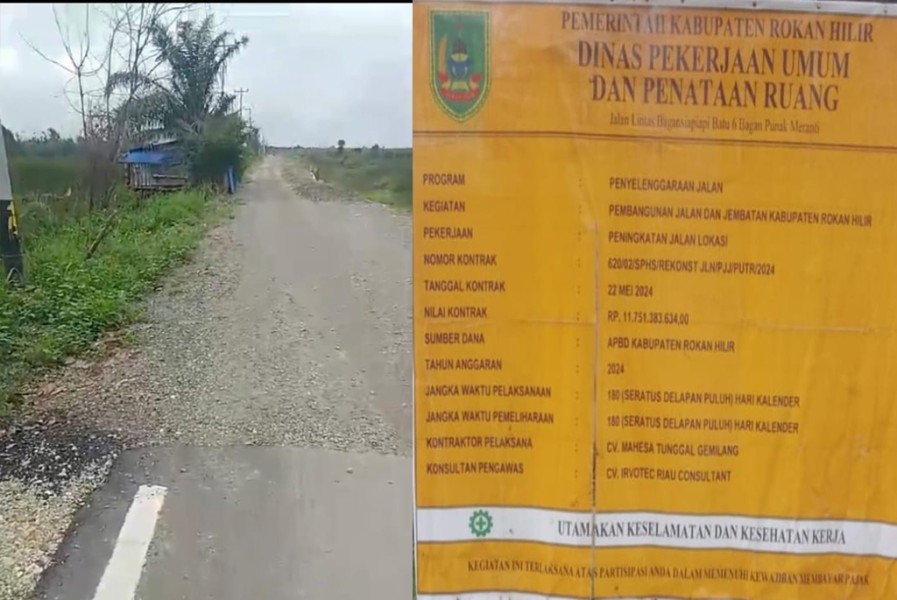 Kabid Jalan dan Jembatan PUTR Rohil Sebut Kegiatan Proyek Milik Polda Riau.