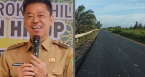 Bupati Rohil Berhasil Bujuk PT PHR Hotmix 14 Km Jalan Lintas Kubu